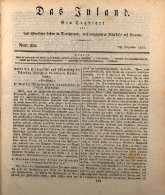 Das Inland (Deutsche Tribüne) Mittwoch 29. Dezember 1830