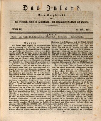 Das Inland (Deutsche Tribüne) Mittwoch 23. März 1831