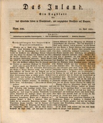 Das Inland (Deutsche Tribüne) Sonntag 10. April 1831