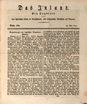 Das Inland (Deutsche Tribüne) Sonntag 29. Mai 1831