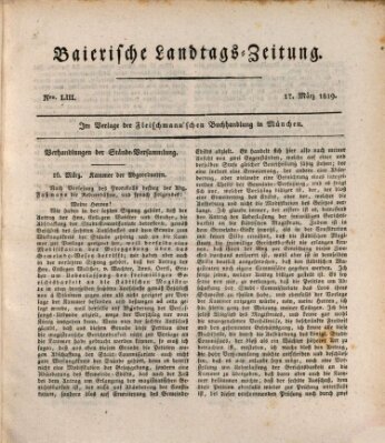 Baierische Landtags-Zeitung Mittwoch 17. März 1819