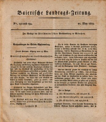 Baierische Landtags-Zeitung Samstag 22. Mai 1819
