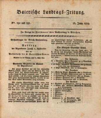 Baierische Landtags-Zeitung Samstag 26. Juni 1819