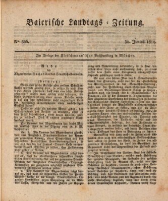 Baierische Landtags-Zeitung Mittwoch 30. Juni 1819