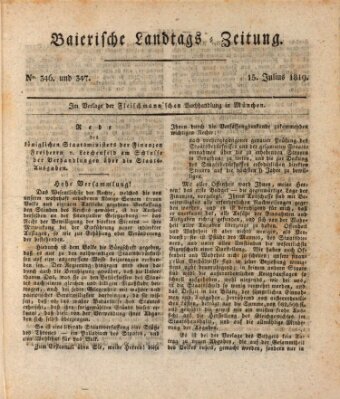 Baierische Landtags-Zeitung Donnerstag 15. Juli 1819