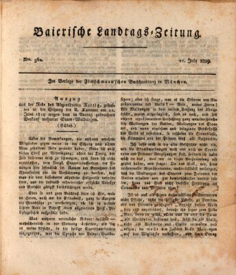 Baierische Landtags-Zeitung Mittwoch 21. Juli 1819