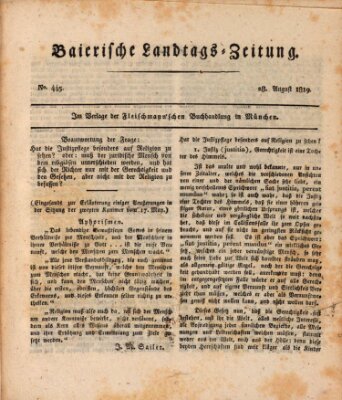Baierische Landtags-Zeitung Samstag 28. August 1819