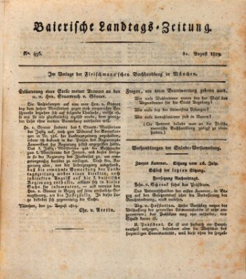 Baierische Landtags-Zeitung Dienstag 31. August 1819