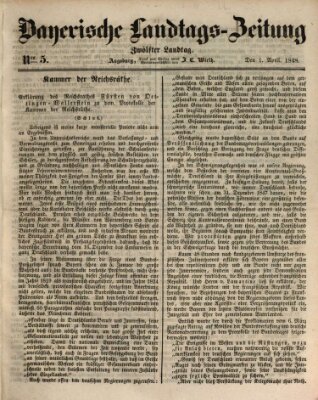 Bayerische Landtags-Zeitung Samstag 1. April 1848