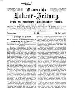 Bayerische Lehrerzeitung Donnerstag 25. Juli 1867