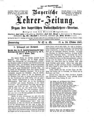 Bayerische Lehrerzeitung Mittwoch 23. Oktober 1867