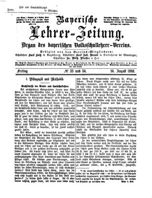 Bayerische Lehrerzeitung Freitag 14. August 1868