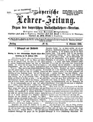 Bayerische Lehrerzeitung Freitag 9. Oktober 1868