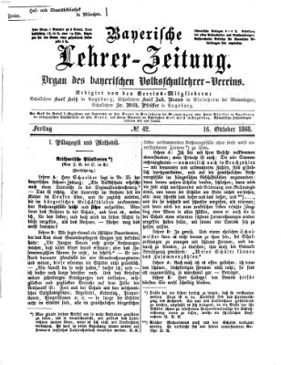 Bayerische Lehrerzeitung Freitag 16. Oktober 1868