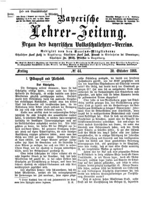 Bayerische Lehrerzeitung Freitag 30. Oktober 1868