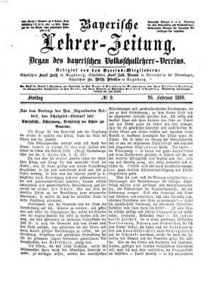 Bayerische Lehrerzeitung Freitag 26. Februar 1869