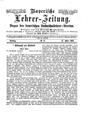 Bayerische Lehrerzeitung Freitag 12. März 1869