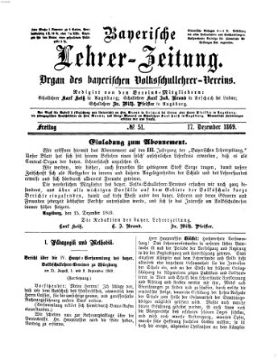Bayerische Lehrerzeitung Freitag 17. Dezember 1869