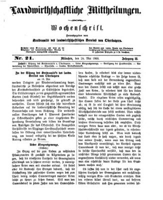 Landwirthschaftliche Mittheilungen Sonntag 24. Mai 1868