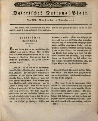 Baierisches National-Blatt Samstag 25. November 1820