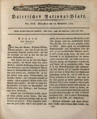 Baierisches National-Blatt Dienstag 28. November 1820