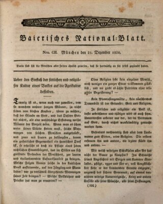 Baierisches National-Blatt Donnerstag 21. Dezember 1820