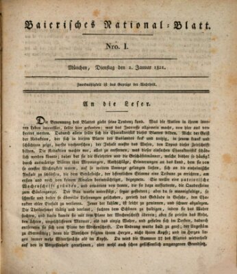 Baierisches National-Blatt Dienstag 2. Januar 1821