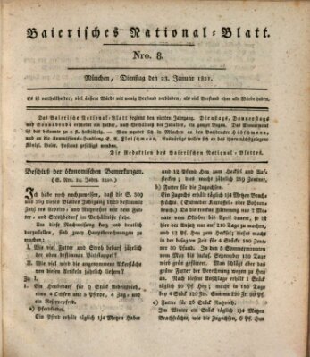 Baierisches National-Blatt Dienstag 23. Januar 1821