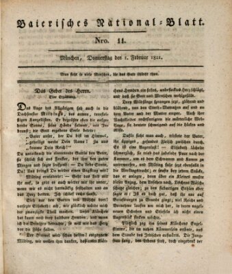 Baierisches National-Blatt Donnerstag 1. Februar 1821