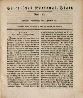 Baierisches National-Blatt Samstag 3. Februar 1821