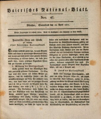 Baierisches National-Blatt Samstag 28. April 1821