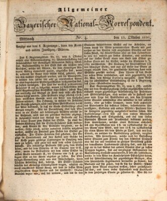 Allgemeiner bayerischer National-Korrespondent Mittwoch 13. Oktober 1830