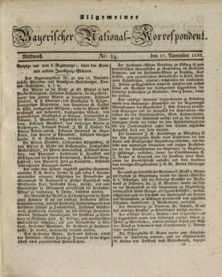 Allgemeiner bayerischer National-Korrespondent Mittwoch 17. November 1830