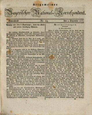 Allgemeiner bayerischer National-Korrespondent Samstag 4. Dezember 1830
