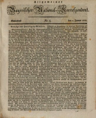 Allgemeiner bayerischer National-Korrespondent Samstag 1. Januar 1831