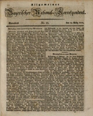 Allgemeiner bayerischer National-Korrespondent Samstag 19. März 1831