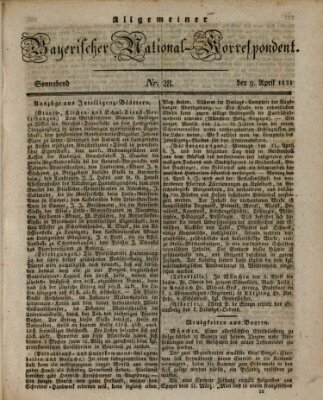 Allgemeiner bayerischer National-Korrespondent Samstag 9. April 1831