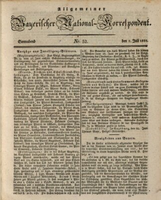 Allgemeiner bayerischer National-Korrespondent Samstag 2. Juli 1831