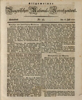 Allgemeiner bayerischer National-Korrespondent Samstag 16. Juli 1831