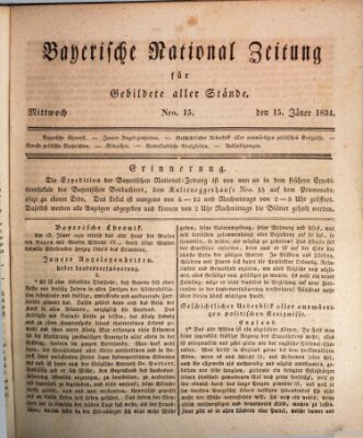Bayerische National-Zeitung Mittwoch 15. Januar 1834