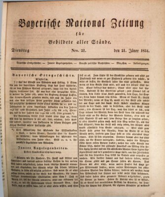 Bayerische National-Zeitung Dienstag 21. Januar 1834