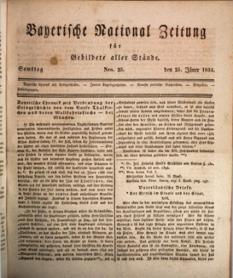 Bayerische National-Zeitung Samstag 25. Januar 1834
