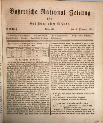 Bayerische National-Zeitung Sonntag 9. Februar 1834