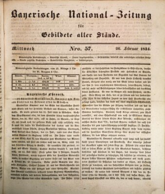 Bayerische National-Zeitung Mittwoch 26. Februar 1834