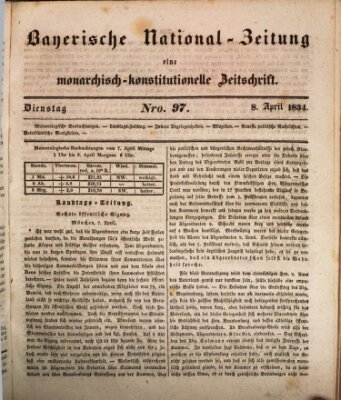 Bayerische National-Zeitung Dienstag 8. April 1834