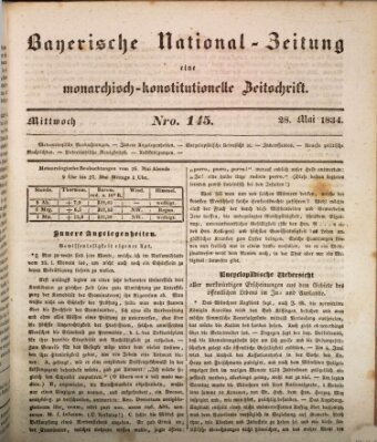 Bayerische National-Zeitung Mittwoch 28. Mai 1834