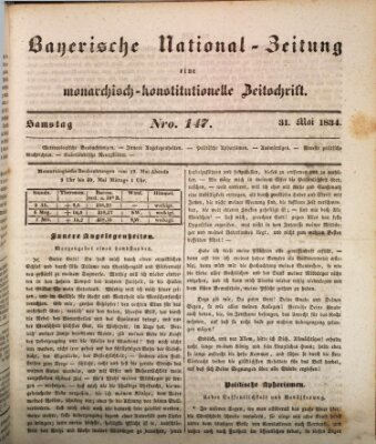Bayerische National-Zeitung Samstag 31. Mai 1834