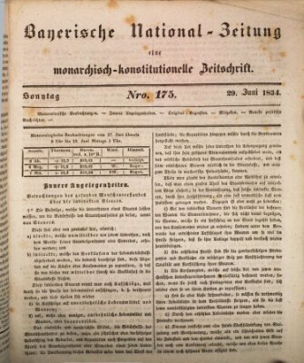 Bayerische National-Zeitung Sonntag 29. Juni 1834