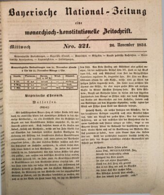 Bayerische National-Zeitung Mittwoch 26. November 1834