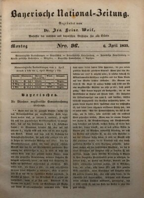 Bayerische National-Zeitung Montag 6. April 1835